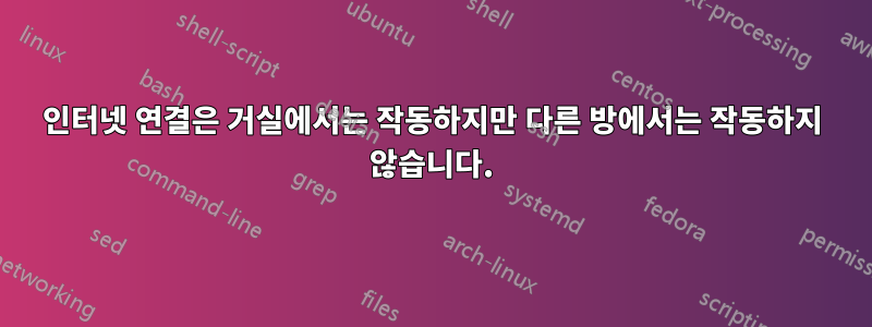 인터넷 연결은 거실에서는 작동하지만 다른 방에서는 작동하지 않습니다.