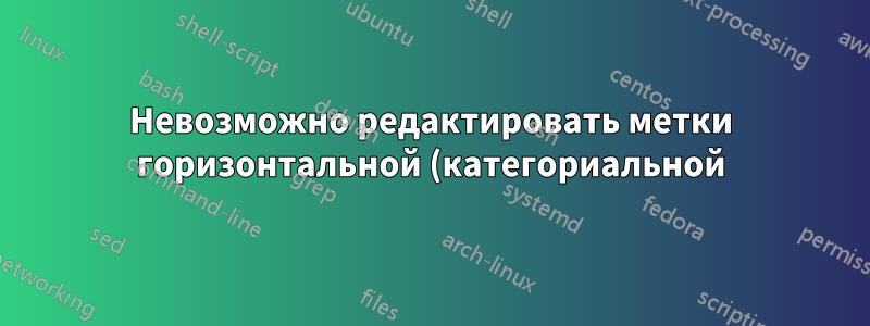 Невозможно редактировать метки горизонтальной (категориальной) оси в Excel