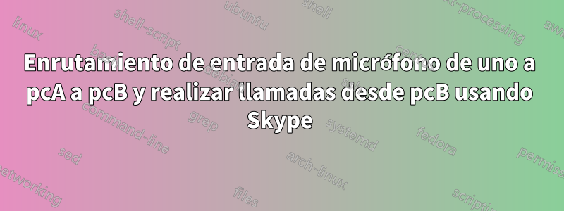 Enrutamiento de entrada de micrófono de uno a pcA a pcB y realizar llamadas desde pcB usando Skype