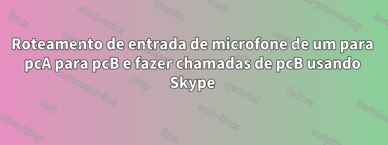 Roteamento de entrada de microfone de um para pcA para pcB e fazer chamadas de pcB usando Skype