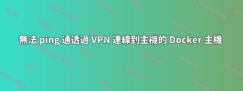 無法 ping 通透過 VPN 連線到主機的 Docker 主機