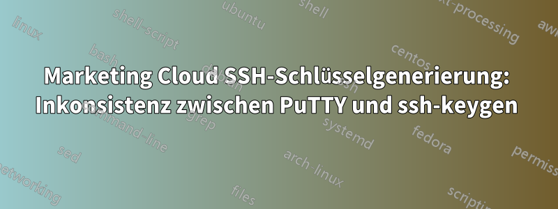 Marketing Cloud SSH-Schlüsselgenerierung: Inkonsistenz zwischen PuTTY und ssh-keygen