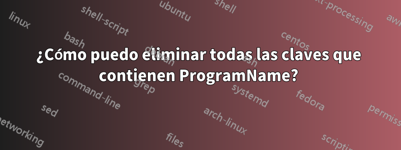 ¿Cómo puedo eliminar todas las claves que contienen ProgramName?