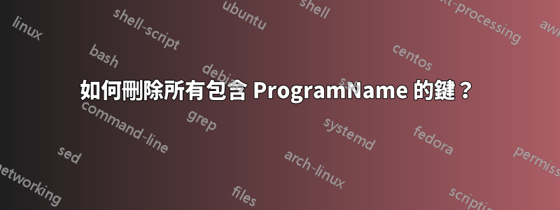 如何刪除所有包含 ProgramName 的鍵？