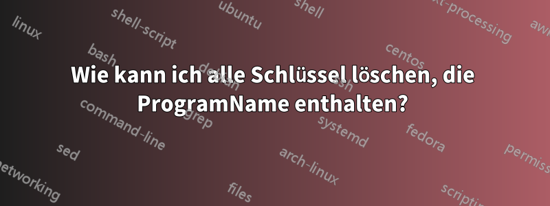 Wie kann ich alle Schlüssel löschen, die ProgramName enthalten?