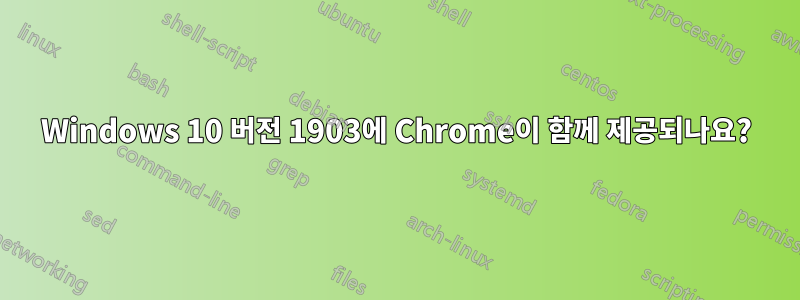 Windows 10 버전 1903에 Chrome이 함께 제공되나요?