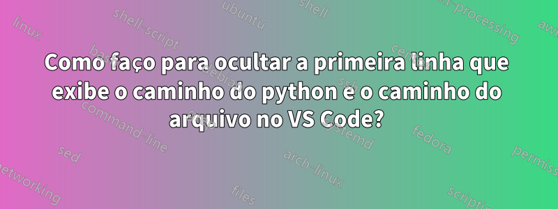 Como faço para ocultar a primeira linha que exibe o caminho do python e o caminho do arquivo no VS Code?