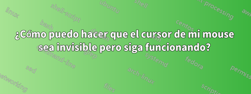 ¿Cómo puedo hacer que el cursor de mi mouse sea invisible pero siga funcionando?