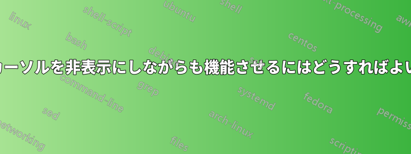 マウスカーソルを非表示にしながらも機能させるにはどうすればよいですか