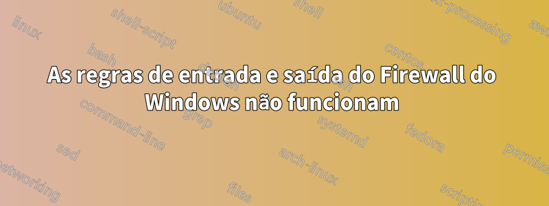 As regras de entrada e saída do Firewall do Windows não funcionam