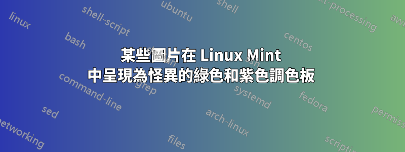 某些圖片在 Linux Mint 中呈現為怪異的綠色和紫色調色板