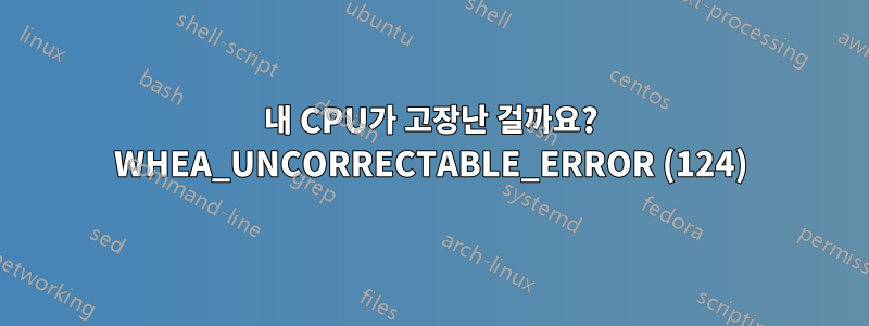 내 CPU가 고장난 걸까요? WHEA_UNCORRECTABLE_ERROR (124)