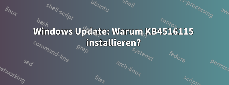 Windows Update: Warum KB4516115 installieren?