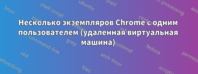 Несколько экземпляров Chrome с одним пользователем (удаленная виртуальная машина)