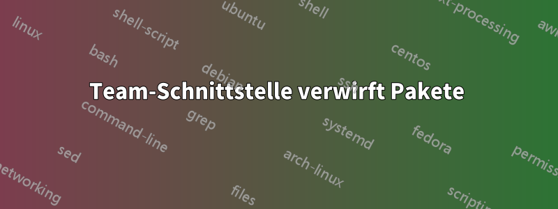 Team-Schnittstelle verwirft Pakete