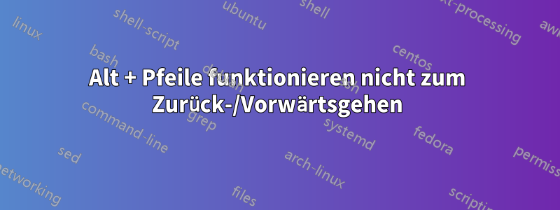 Alt + Pfeile funktionieren nicht zum Zurück-/Vorwärtsgehen