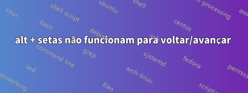 alt + setas não funcionam para voltar/avançar