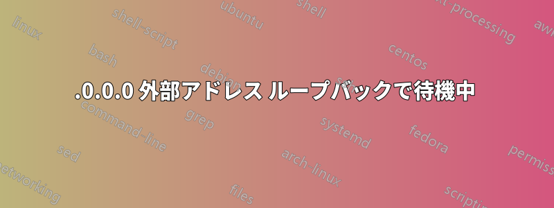 0.0.0.0 外部アドレス ループバックで待機中