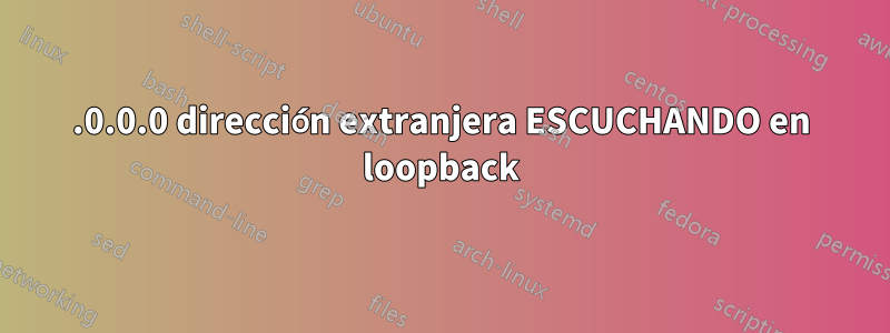 0.0.0.0 dirección extranjera ESCUCHANDO en loopback