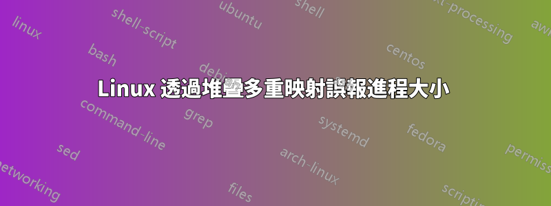 Linux 透過堆疊多重映射誤報進程大小