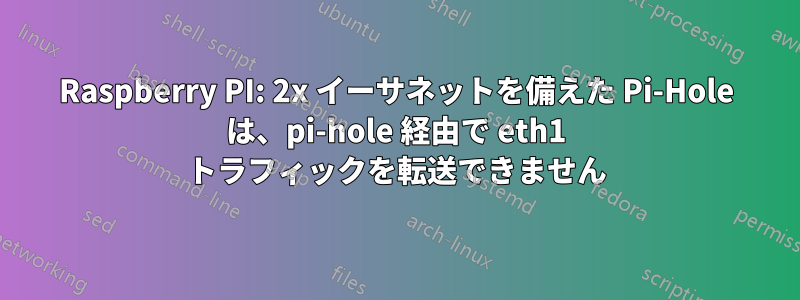 Raspberry PI: 2x イーサネットを備えた Pi-Hole は、pi-hole 経由で eth1 トラフィックを転送できません