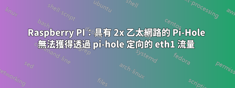 Raspberry PI：具有 2x 乙太網路的 Pi-Hole 無法獲得透過 pi-hole 定向的 eth1 流量