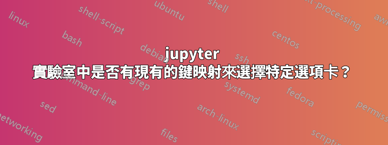 jupyter 實驗室中是否有現有的鍵映射來選擇特定選項卡？