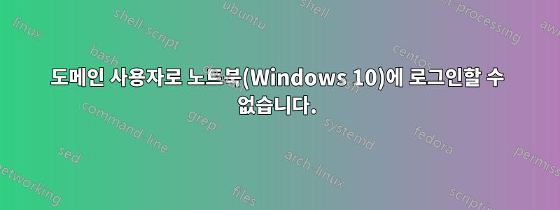 도메인 사용자로 노트북(Windows 10)에 로그인할 수 없습니다.