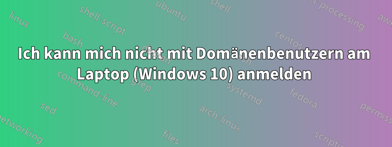 Ich kann mich nicht mit Domänenbenutzern am Laptop (Windows 10) anmelden