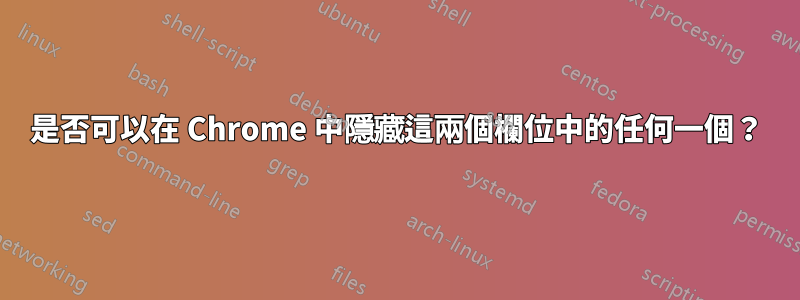 是否可以在 Chrome 中隱藏這兩個欄位中的任何一個？