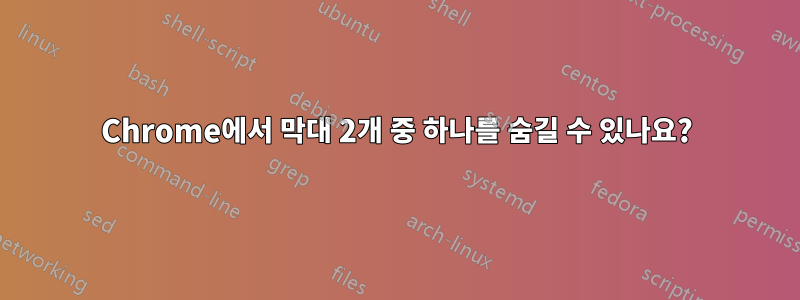 Chrome에서 막대 2개 중 하나를 숨길 수 있나요?