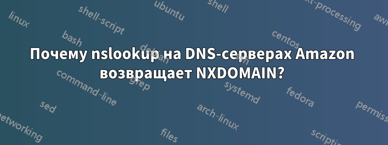 Почему nslookup на DNS-серверах Amazon возвращает NXDOMAIN?