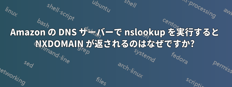 Amazon の DNS サーバーで nslookup を実行すると NXDOMAIN が返されるのはなぜですか?