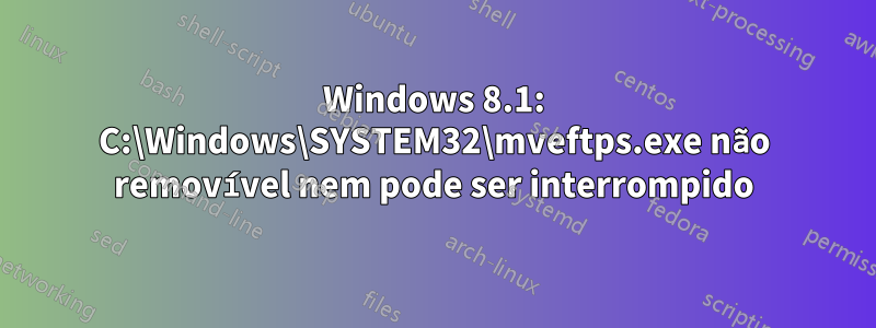 Windows 8.1: C:\Windows\SYSTEM32\mveftps.exe não removível nem pode ser interrompido