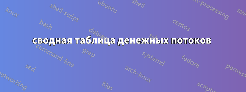 сводная таблица денежных потоков