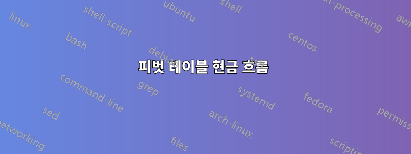 피벗 테이블 현금 흐름