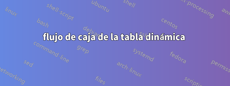 flujo de caja de la tabla dinámica