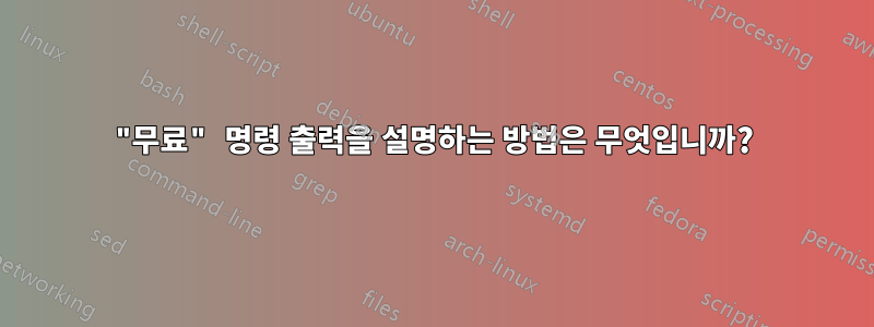 "무료" 명령 출력을 설명하는 방법은 무엇입니까?