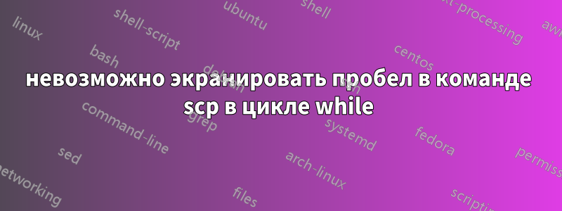 невозможно экранировать пробел в команде scp в цикле while