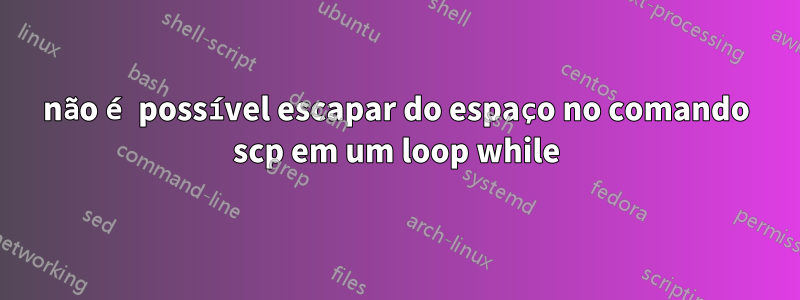 não é possível escapar do espaço no comando scp em um loop while