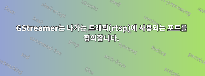 GStreamer는 나가는 트래픽(rtsp)에 사용되는 포트를 정의합니다.