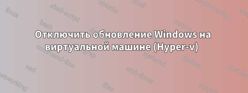 Отключить обновление Windows на виртуальной машине (Hyper-v) 