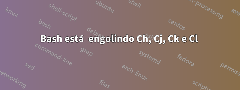 Bash está engolindo Ch, Cj, Ck e Cl