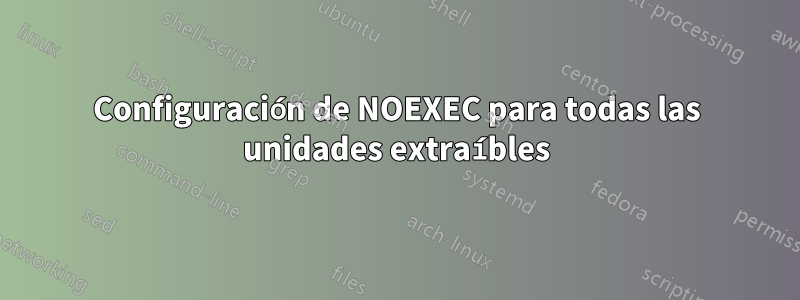 Configuración de NOEXEC para todas las unidades extraíbles