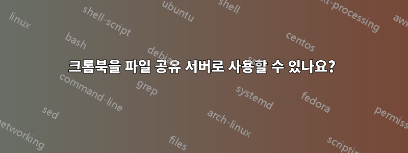 크롬북을 파일 공유 서버로 사용할 수 있나요?