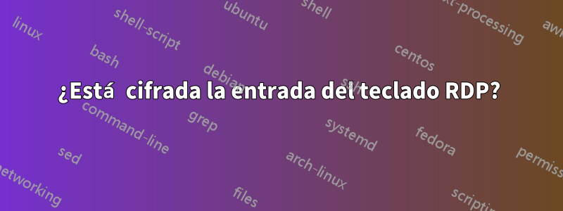 ¿Está cifrada la entrada del teclado RDP?