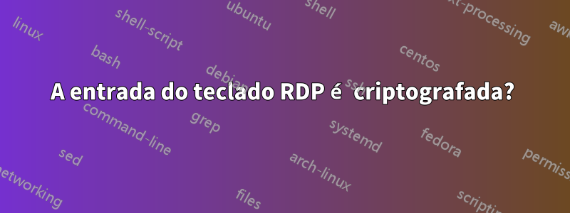 A entrada do teclado RDP é criptografada?