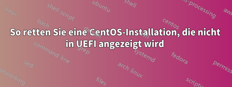 So retten Sie eine CentOS-Installation, die nicht in UEFI angezeigt wird