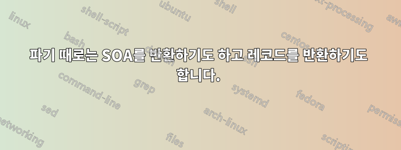 파기 때로는 SOA를 반환하기도 하고 레코드를 반환하기도 합니다.