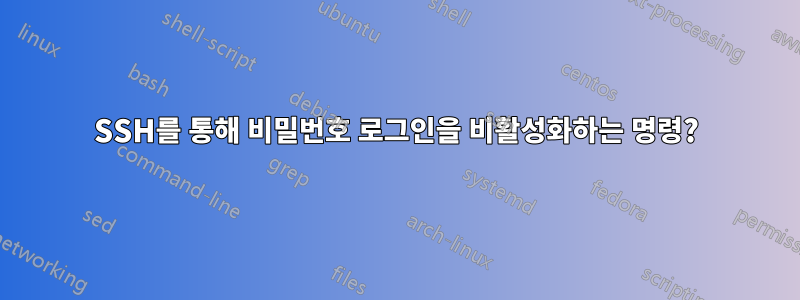 SSH를 통해 비밀번호 로그인을 비활성화하는 명령?